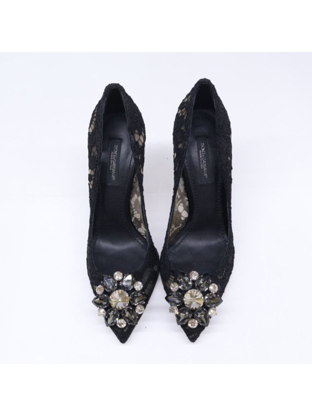 Dolce & Gabbana 231 Bijou Buckle Lace Heels Pumps - Picture 5 of 8